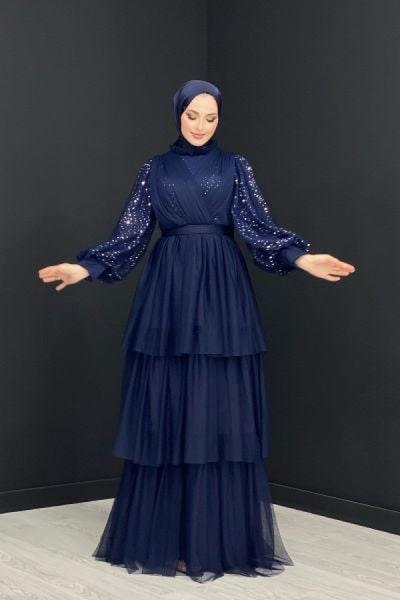 İncilay Elbise Lacivert