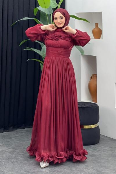 Işıltı Abiye Bordo