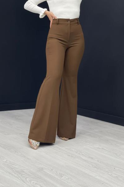 İspanyol Paça Pantolon Kahverengi