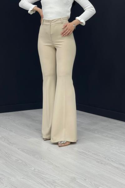 İspanyol Paça Pantolon Taş Rengi