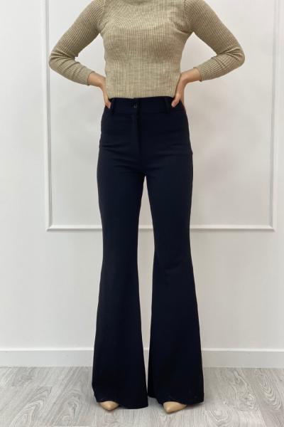 İspanyol Paça Pantolon Siyah