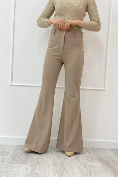 İspanyol Paça Pantolon Sütlü Kahve