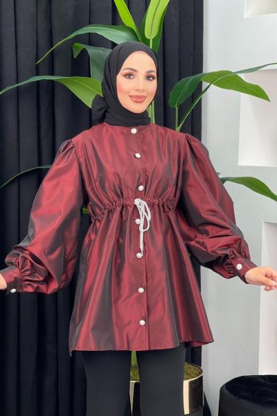 Jakarlı Ceket Bordo