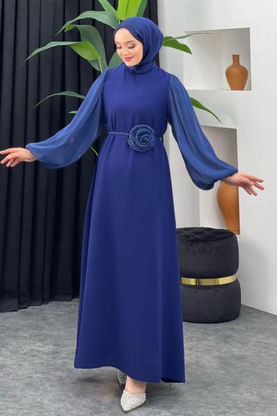 Janjan Güllü Abiye Lacivert