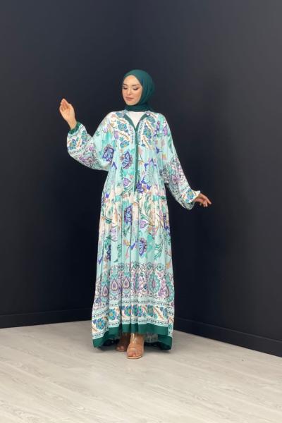 Katleya Desen Elbise Zümrüt