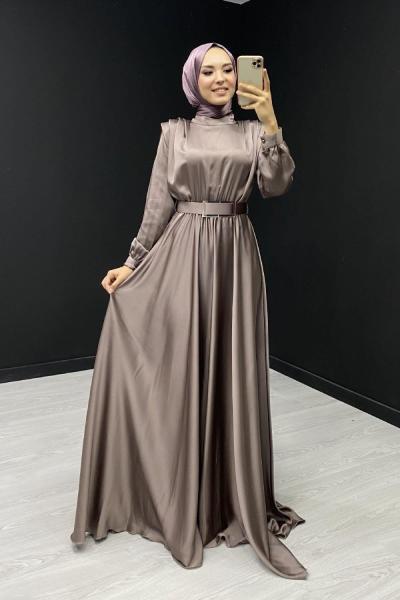 Kemeri Tokalı Abiye Kül Rengi