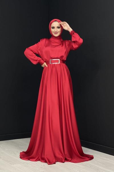 Kemeri Tokalı Abiye Kırmızı