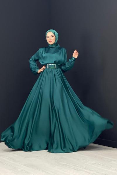 Kemeri Tokalı Abiye Petrol Yeşili