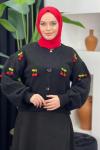 Kirazlı Hırka Siyah