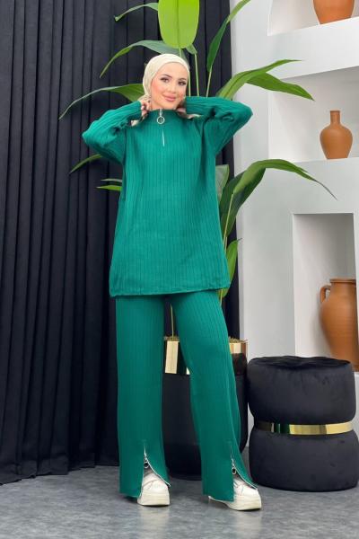 Kış Triko Pantolonlu Takım Zümrüt