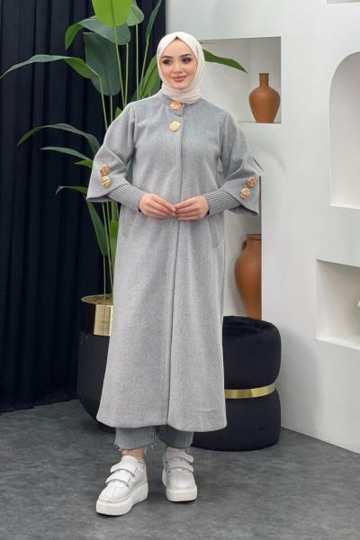 Kolları Örme Angora Kaban Gri