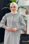 Kolları Örme Angora Kaban Gri