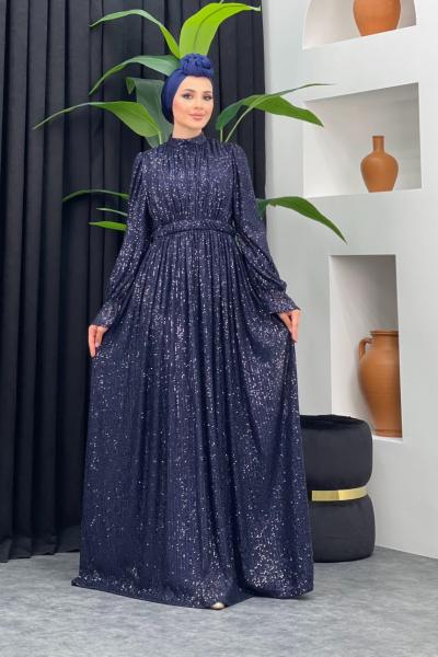 Kumru Pullu Abiye Lacivert