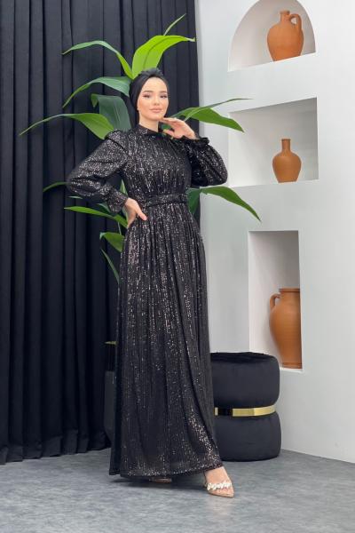 Kumru Pullu Abiye Siyah