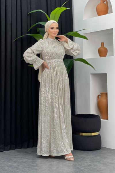 Kumru Pullu Abiye Bej