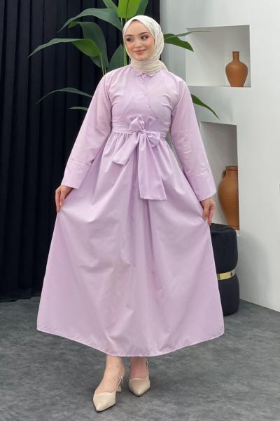 Kumsal Gömlek Elbise Lila