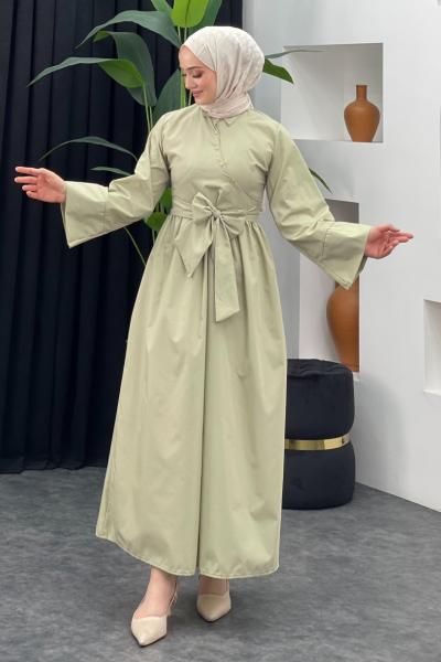 Kumsal Gömlek Elbise Fıstık Yeşili