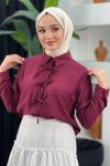 Kurdale Detaylı Gömlek Bordo