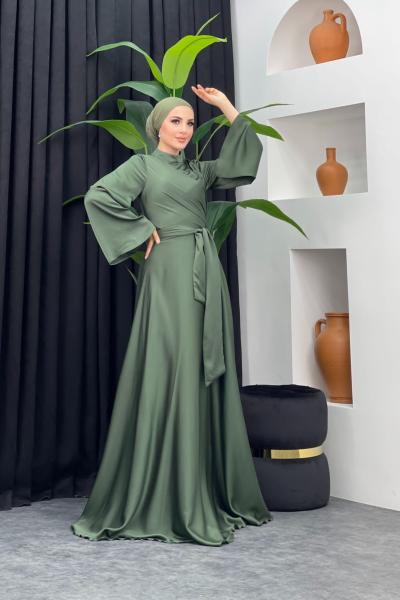 Kutlu Saten Abiye Mint Yeşili