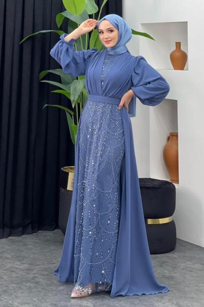 Letafet Abiye İndigo Mavisi