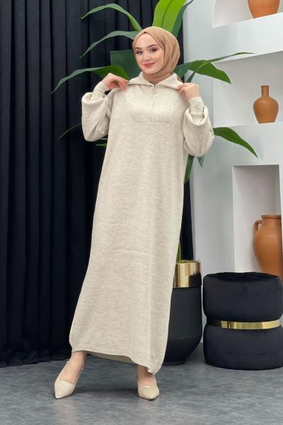 Lina Triko Elbise Taş Rengi