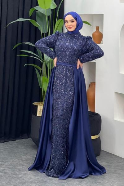 Londra Abiye Lacivert