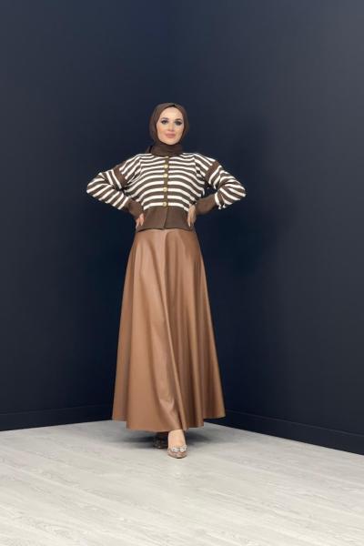 Luna Triko Hırka Kahverengi