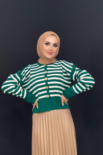 Luna Triko Hırka Zümrüt