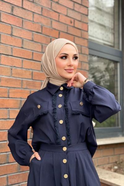 Mahru Etekli Takım Lacivert