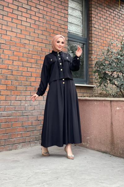 Mahru Etekli Takım Siyah