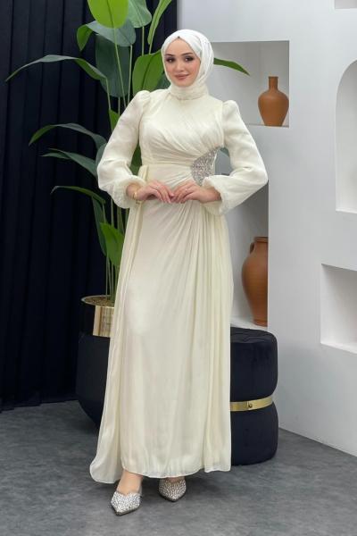 Medine Abiye Ekru/Beyaz