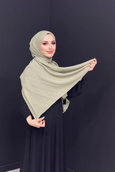 Melajlı Kumaş Şal Pastel Yeşil