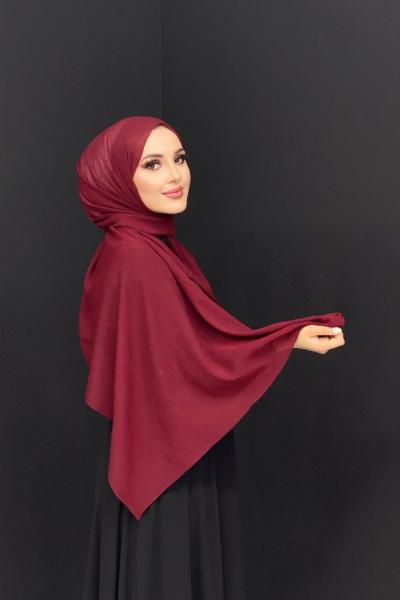Melajlı Kumaş Şal Bordo