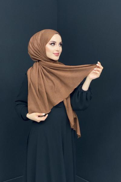 Melajlı Kumaş Şal Kahverengi