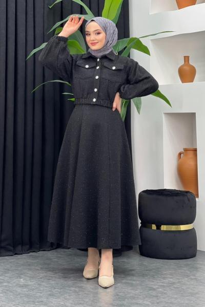 Melek Etekli Takım Siyah