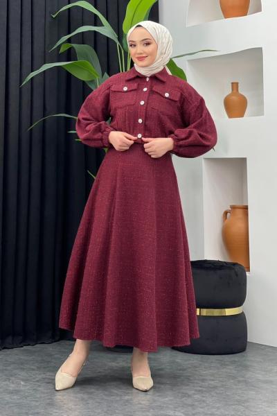 Melek Etekli Takım Bordo