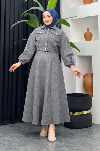 Melek Etekli Takım Gri