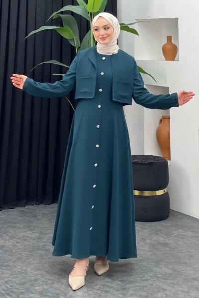 Melisa Elbise Petrol Yeşili