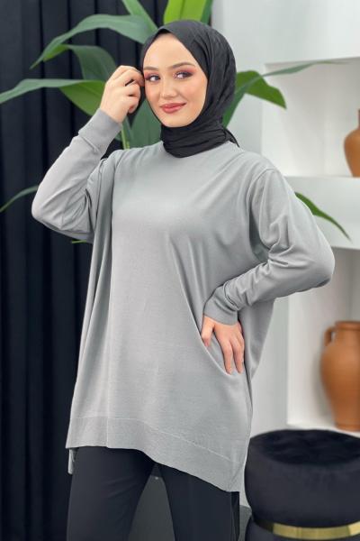 Merserize Düz Badi Gri