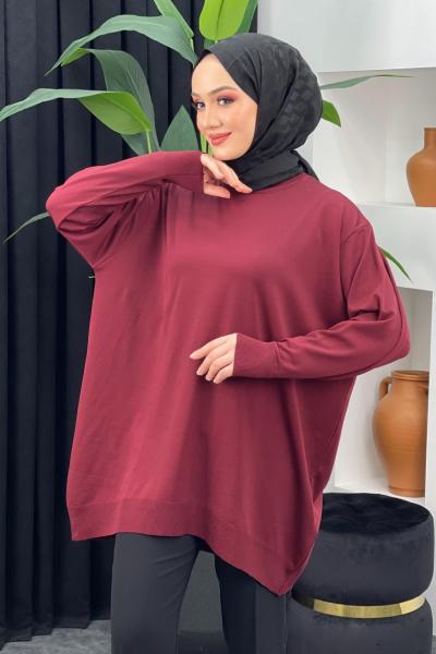 Merserize Düz Badi Bordo