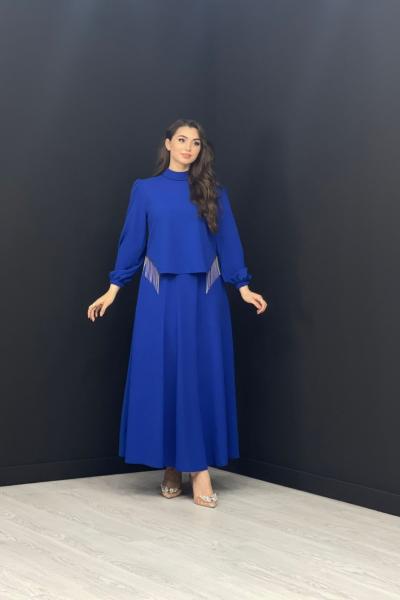 Mila Etekli Takım Saks Mavisi