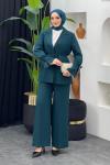 Mina Ceket Pantolonlu Takım Petrol Yeşili