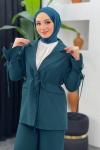 Mina Ceket Pantolonlu Takım Petrol Yeşili