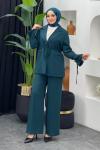 Mina Ceket Pantolonlu Takım Petrol Yeşili