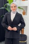 Mina Ceket Pantolonlu Takım Siyah