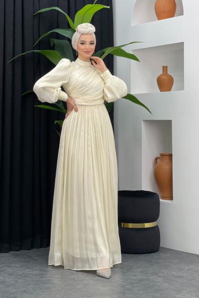 Müjgan Abiye Ekru/Beyaz