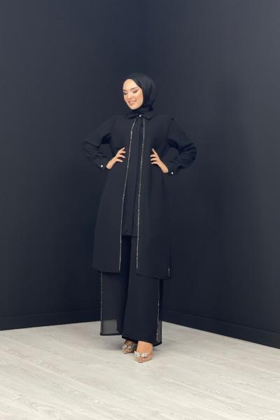 Nadide Pantolonlu Takım Siyah