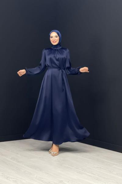 Narin Saten Elbise Lacivert