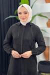 Nazlı Süet Pardesü Siyah