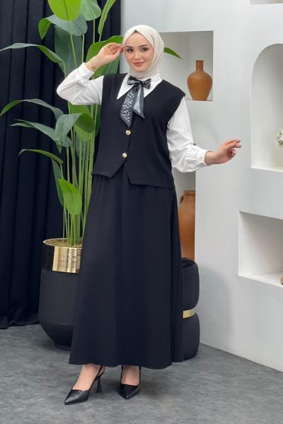 Nehir Etekli Takım Siyah